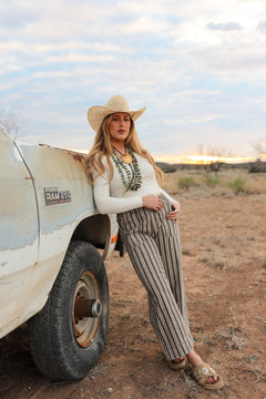 The Striped Denim Pants
