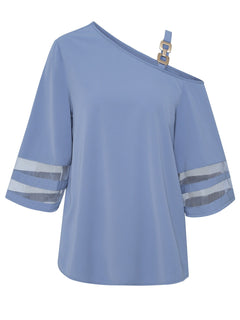 Western Chic One Shoulder Blouse