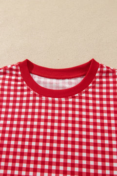 Gingham Patchwork Long Sleeve Top & Pant Set