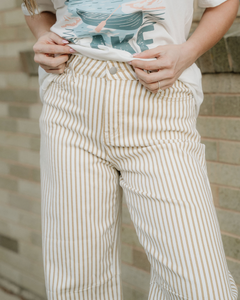 Lennox Stripe Casual Barrel Jeans