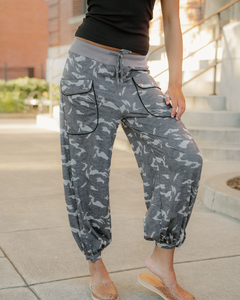 Camo Drawstring Joggers Pants