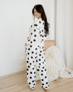 Polka Dot Pullover Drawstring Jogger Pant Set