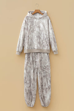 Camo Drop Shoulder Hoodie & Sweatpants Set