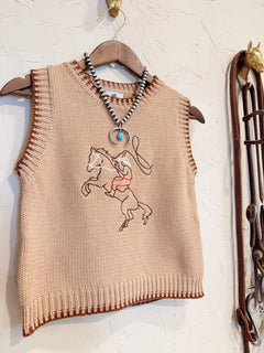 The Embroidered Roping Cowboy Sweater Vest