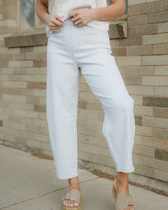 Lennox Stripe Casual Barrel Jeans