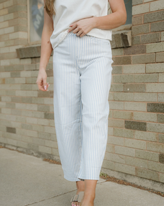 Lennox Stripe Casual Barrel Jeans