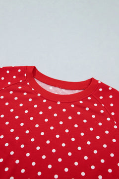 Polka Dot Long Sleeve Top & Wide Leg Pant Set