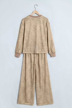 Leopard Star Patch Long Sleeve Top & Pants Set