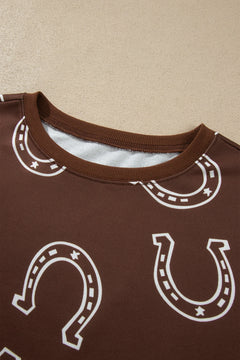 Western Horseshoe Sweatshirt & Drawstring Pant Set