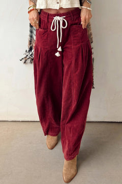Sienna Drawstring Corduroy Casual Pants