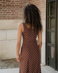 Scottie Polka Dot Print Square Neck Sleeveless Vacation Long Dress