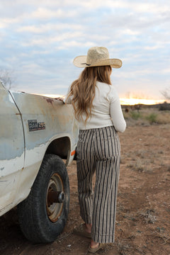 The Striped Denim Pants