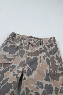 Camouflage Denim Patch Pocket Jeans