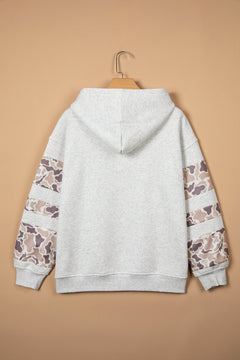 Camouflage Patchwork Long Sleeve Hoodie
