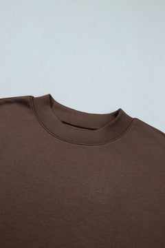 Camo Patchwork Drop Shoulder Crewneck Sweatshirt
