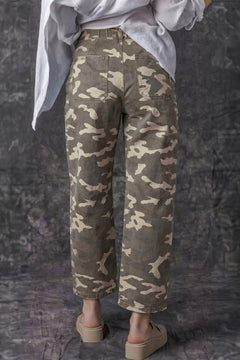 Collins Drawstring Elastic Waistband Pocketed Barrel Jeans