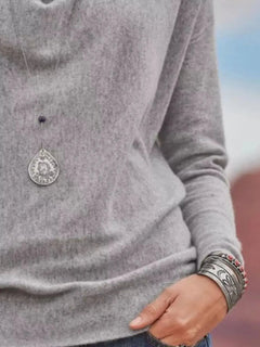 Full Size Cowl Neck Long Sleeve Top
