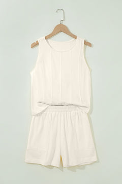 Stitched Detail Loose Tank & Shorts Set
