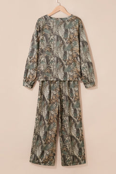 Woodland Camo Long Sleeve Top & Pants Set