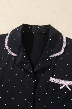 Polka Dot Long Sleeve Shirt & Pants Pajama Set