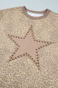 Leopard Star Patch Long Sleeve Top & Pants Set