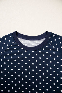 Polka Dot Long Sleeve Top & Wide Leg Pant Set