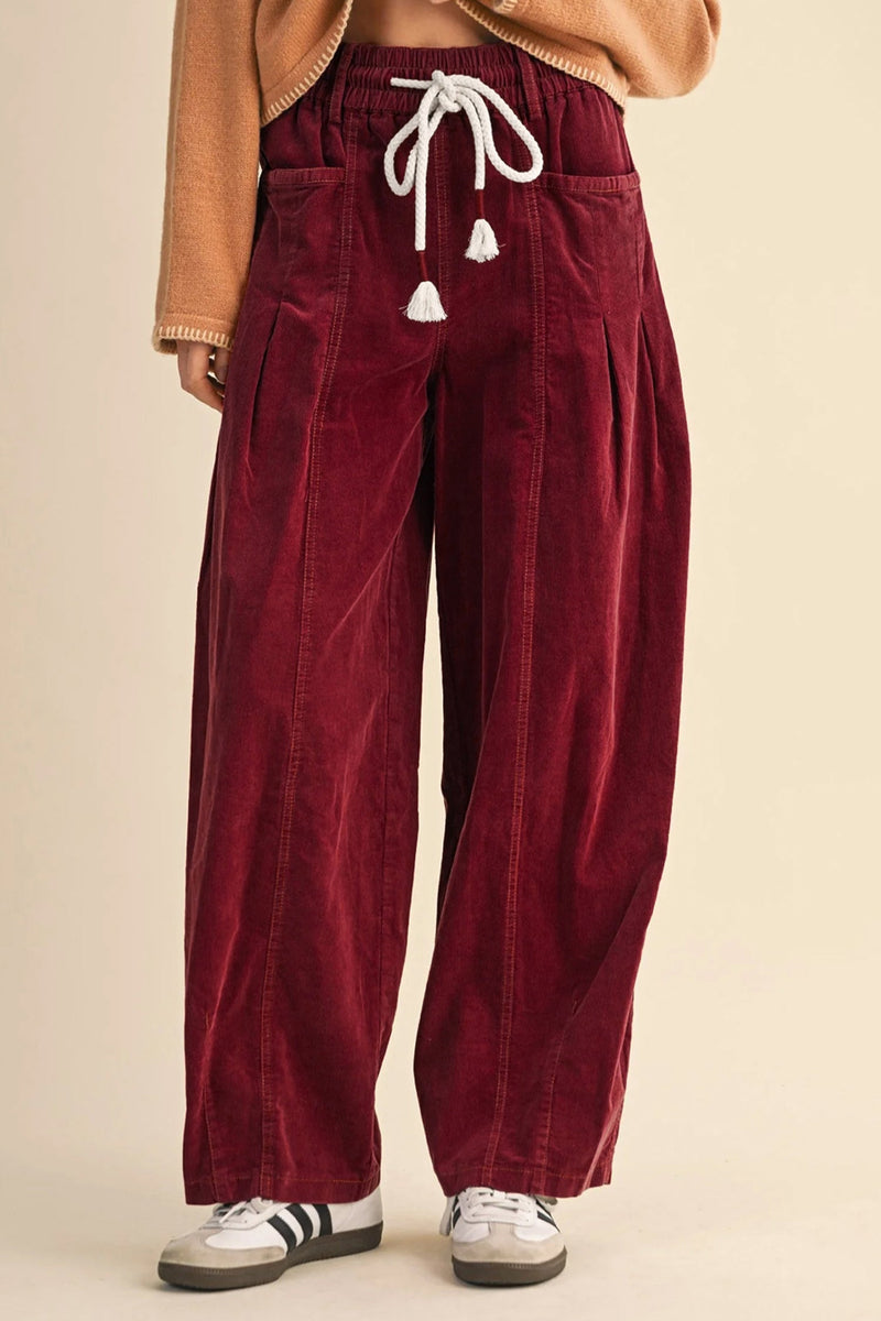 Sienna Drawstring Corduroy Casual Pants