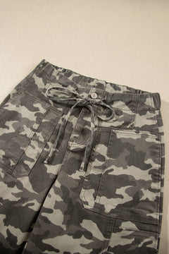 Collins Drawstring Elastic Waistband Pocketed Barrel Jeans