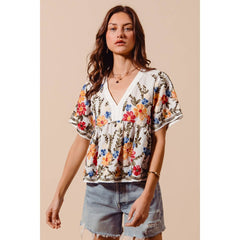Becca floral embroidered top