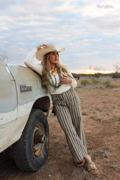 The Striped Denim Pants