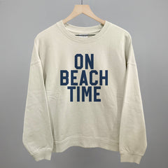 On Beach Time Block Letters
