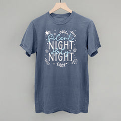 Silent Night Holy Night Blue & White Doodles