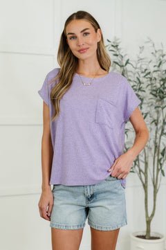 Heathered Harmony Basic Tee in Lavender