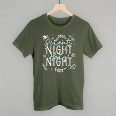 Silent Night Holy Night Blue & White Doodles