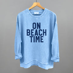 On Beach Time Block Letters