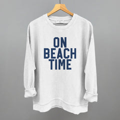 On Beach Time Block Letters