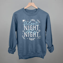 Silent Night Holy Night Blue & White Doodles