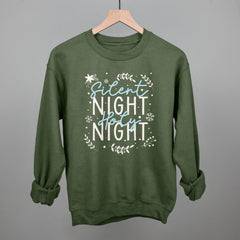 Silent Night Holy Night Blue & White Doodles