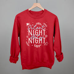 Silent Night Holy Night Blue & White Doodles