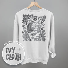 Floral Game Day White/Grey (Back Print)