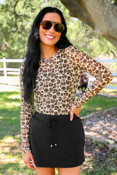 Alyssa Mesh Top- Game Day Leopard
