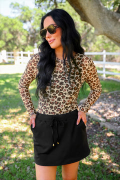 Alyssa Mesh Top- Game Day Leopard