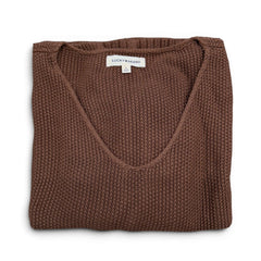 [7WP5056-249] WOMENS LUCKY BRAND SPRING WEIGHT V NECK PULLOVER - CHICORY COFFEE