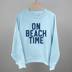 On Beach Time Block Letters