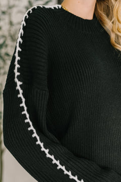 One Stitch at a Time Pullover in Black