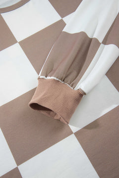 Checker Long Sleeve Top & Shorts Set