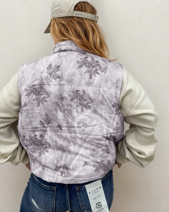 Tessa Camo Leaf Print Winter Puffer Vest