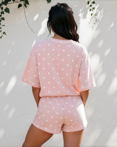 Dottie Short Sleeve Loose Top Drawstring Shorts Set