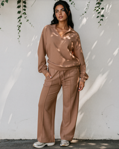 Addie Polo Lounge Set | Pullover & Drawstring Pants