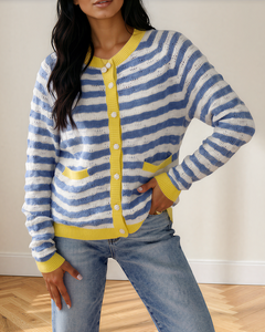 Olivia Striped Knit Cardigan